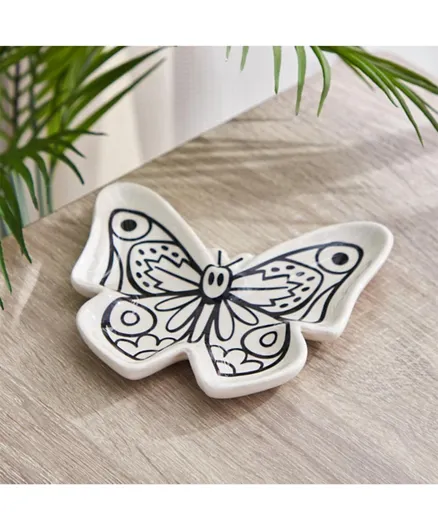 HomeBox Butterfly DIY Ceramic Dish with Colors
