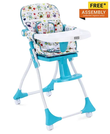 Babyhug Bloom High Chair with Foot Rest - Blue