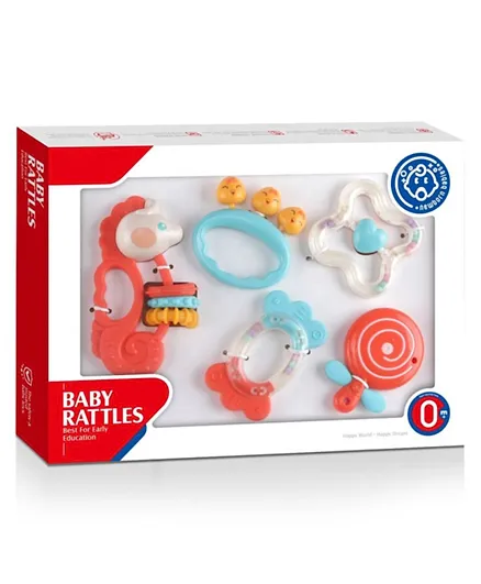 Huanger Baby Teething Rattles - Pack of 5