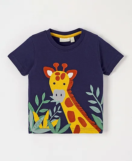 JoJo Maman Bebe Giraffe T-Shirt - Navy