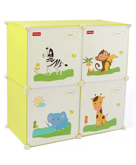 Babyhug 4 Layered Detachable Plastic Storage Unit Animal Print - Green