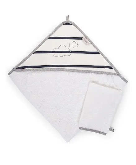 Childhome Bath Cape and Face Cloth - Jersey Marin