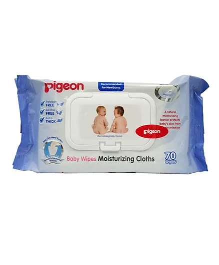 Pigeon Baby Wipes Moisturizing Cloths - 70 Pieces
