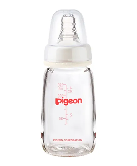 Pigeon Glass Feeding Bottle White - 120mL