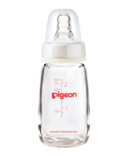 Pigeon Glass Feeding Bottle White - 120mL