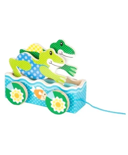 Melissa & Doug Wooden First Play Friendly Frogs Pull Toy - Multicolor
