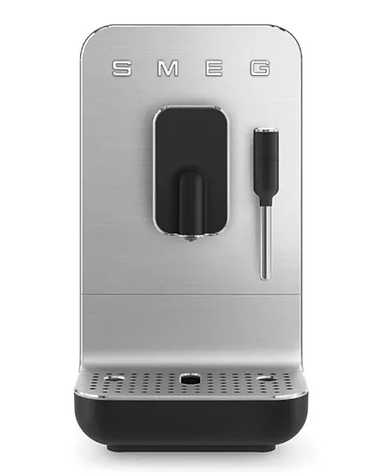 Smeg 50’S Retro Style Bean To Cup Coffee Machine With Milk Frother 1470W 1.4L BCC12BLMUK - Matte Black