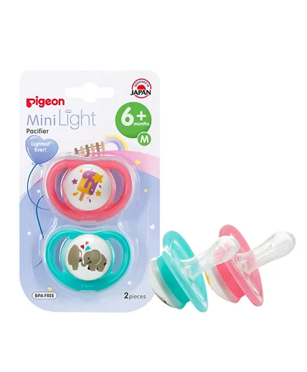 Pigeon Mini Light Pacifier Twin M Girl Pink - Pack of 2