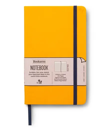 مفكرة آي إف بوكارو دفتر ملاحظات بحجم A5 - أصفر