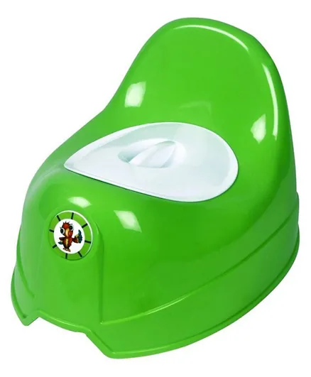Sunbaby Potty Toilet Trainer Seat with Lid - Green and White