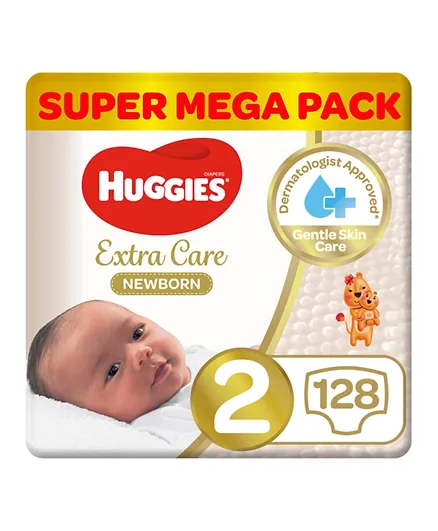 Huggies New Born Jumbo Pack of 2 Size 2 - 128 Pieces