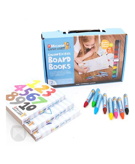 Micador Colourtivities Board Books With Crayons