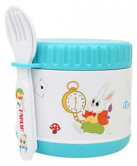 Farlin Warmer Can With Spoon & Fork Blue - 300 ml