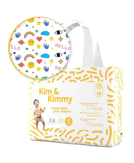 Kim & Kimmy Funny Icons Diapers Size 6 - 38 Pieces