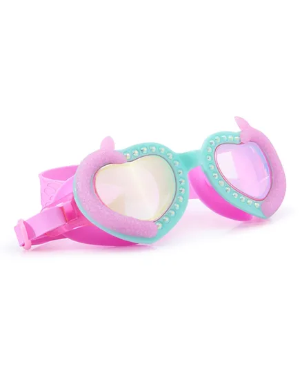 نظارة سباحة بتصميم ذيل حورية البحر على شكل قلب من بلينج تو - وردي لؤلؤي
