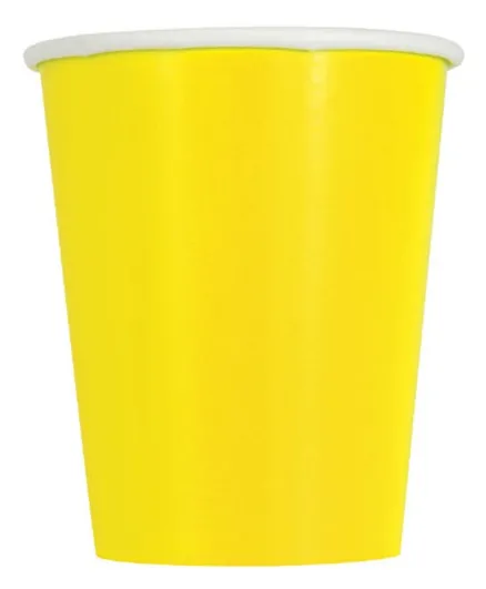 Unique Neon Yellow  Cup Pack of 14 - 266 ml