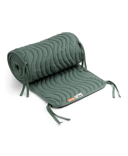 Done By Deer Quilted Bed Bumper With Strings Waves -  Green