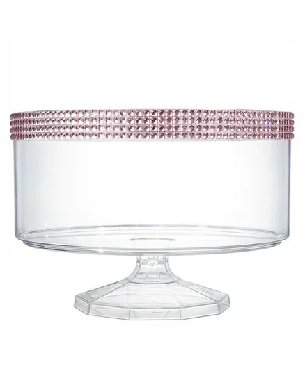Party Centre Clear Plastic Large Trifle Container With Gems - Pink