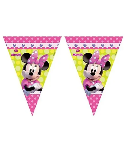 Disney Procos Minnie Bow Tie Triangle Flag Banner - Pink