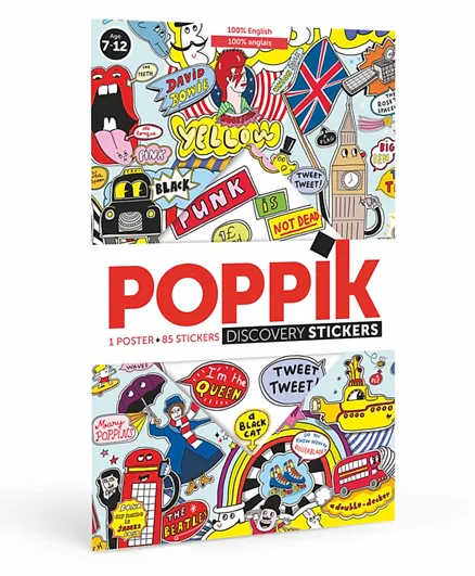 Poppik Sticker Poster 100 Percent English - Multicolor