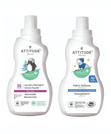 Attitude Little Ones Laundry Detergent and Fabric Softener Pack of 2 - 1L Each