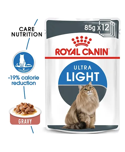 Royal Canin Feline Care Nutrition Light Weight Care WET FOOD POUCHES Pack of 12 - 85g each