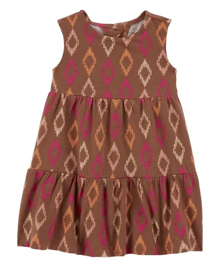 Carter's Geo Print Sleeveless Dress - Brown