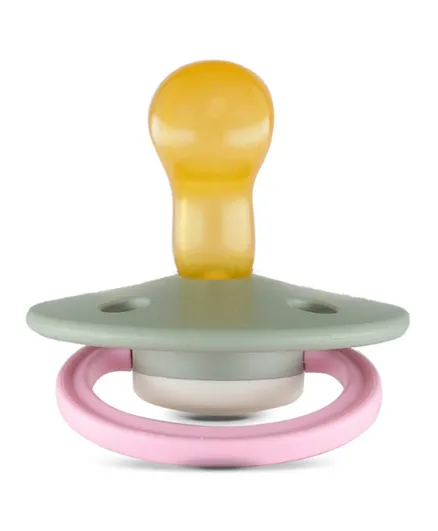 Rebael Fashion Natural Rubber Round Pacifier - Cloudy Pearly Flamingo