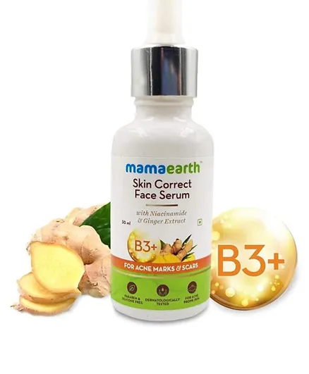 Mamaearth Skin Correct Face Serum with Niacinamide and Ginger Extract for Acne Marks & Scars - 30mL