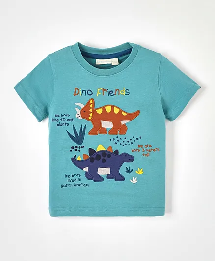 جوجو مامان بيبي تيشيرت بتصميم أصدقاء الديناصورات  - أزرق
