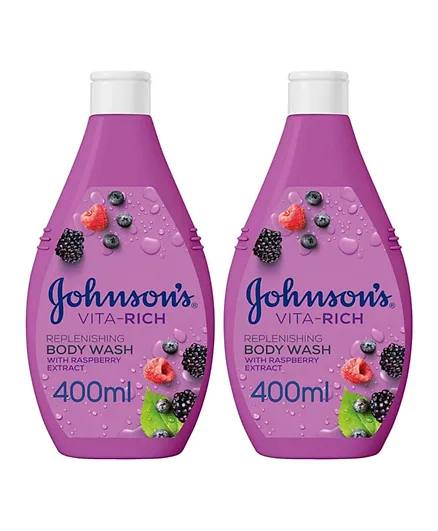 Johnson's Vita-Rich Replenishing Body Wash 400ml - Pack of 2