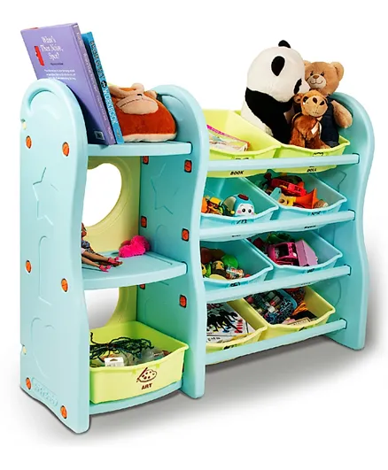 Home Canvas Large Children Deluxe Multi-Bin Toy Organizer with Storage Bins - Multicolor