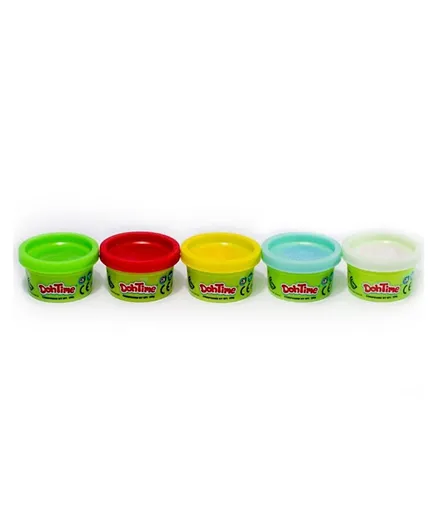 DohTime Colour Dough Cans Pack of 5 Play Dough Set - 140g