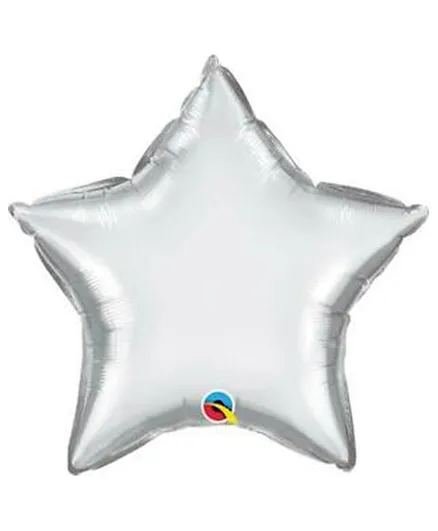 Qualatex Chrome Star Plain Foil Balloon Silver - 50.8cm