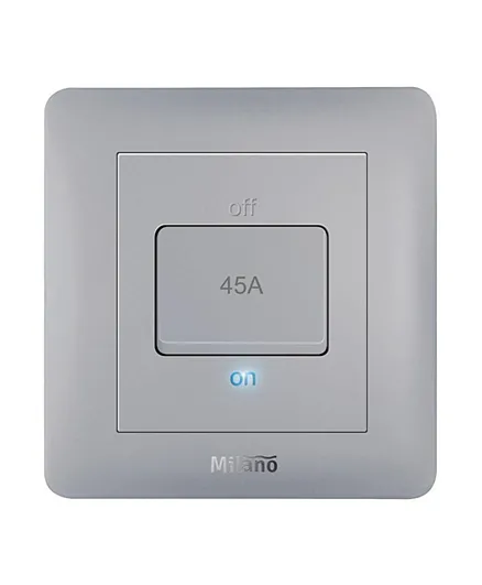 Danube Home Milano 45A DP Switch With LED Indicator Ps - Silver
