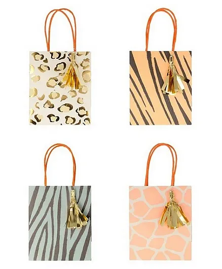 Meri Meri Safari Animal Print Party Bags  Pack of 8 - Assorted