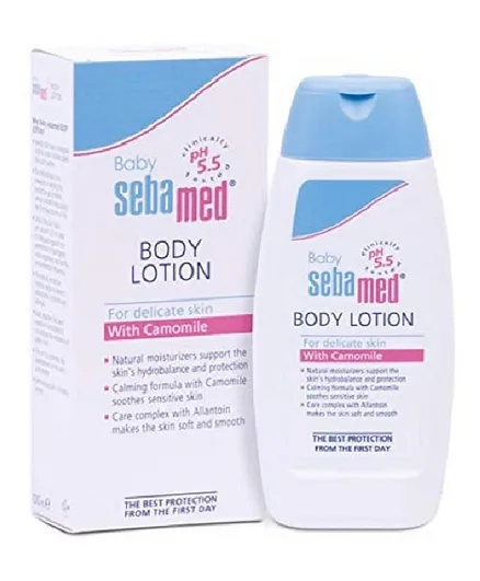 Sebamed Baby Lotion 200mL - Gentle Hydrating Moisturizer for Delicate Skin, Mild Fragrance, 0+ Months