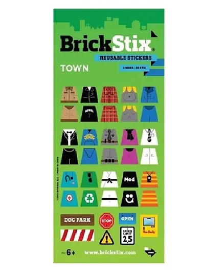 BrickStix Reusable Town Stickers - Green