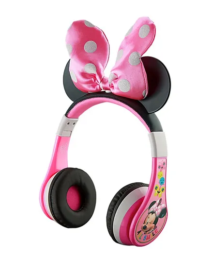 KIDdesign Minnie Mouse Kid Safe Wireless Bluetooth Kids Headphones - Pink