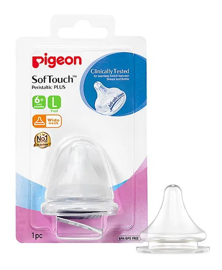 Pigeon Wide Neck Peristaltic Plus Nipple White - Large