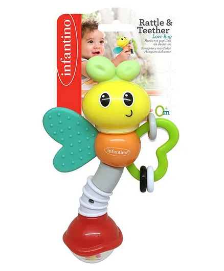 Infantino Love Bug Rattle Teether BPA Free Multi Textured Safe for 0 18 Months Multicolour Online in UAE Buy at Best Price from FirstCry.ae 2ef70ae65ea49