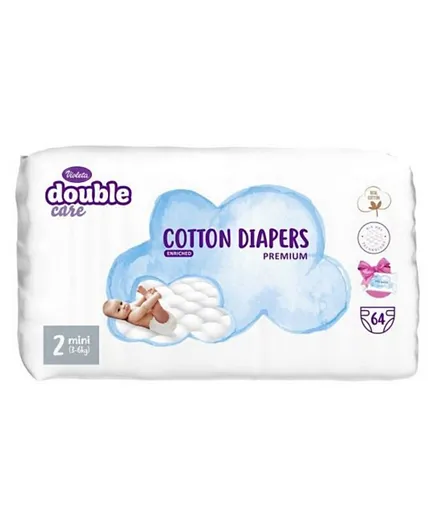 Violeta Premium Cotton Air dry Diapers Size 2 - 64 Pieces