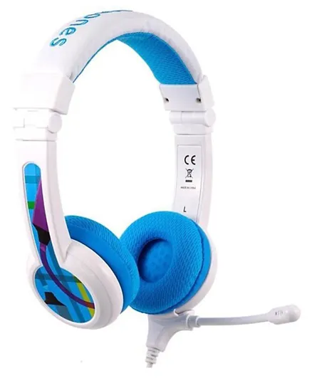 Buddyphones School Plus Kids Headphones with High Performance Beam Mic - Blue