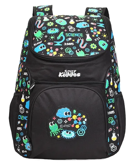 Smily Kiddos Backpack Science Print Black - 18 Inches