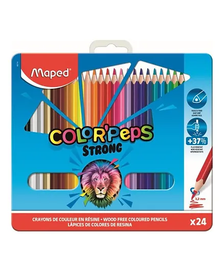 Maped Strong Metal Color Pencils - Pack of 24