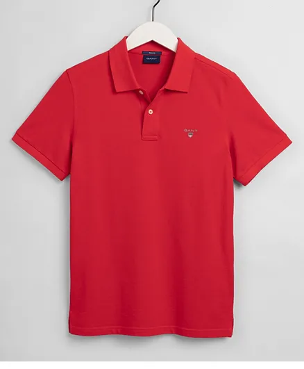 Gant The Original Short Sleeves Pique T-Shirt - Red