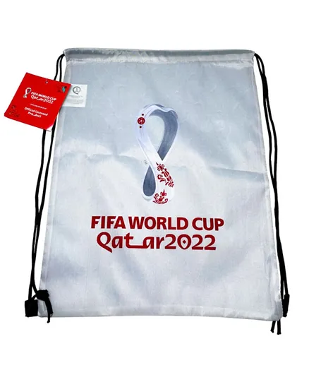FIFA 2022 Emblem Official S Drawstring Bag White - 16 Inches