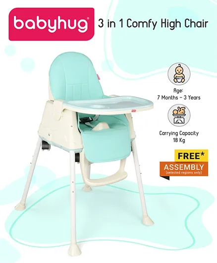 Babyhug 3 in 1 Comfy High Chair - Blue