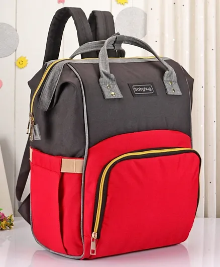 Babyhug Backpack Style Diaper Bag - Red Black