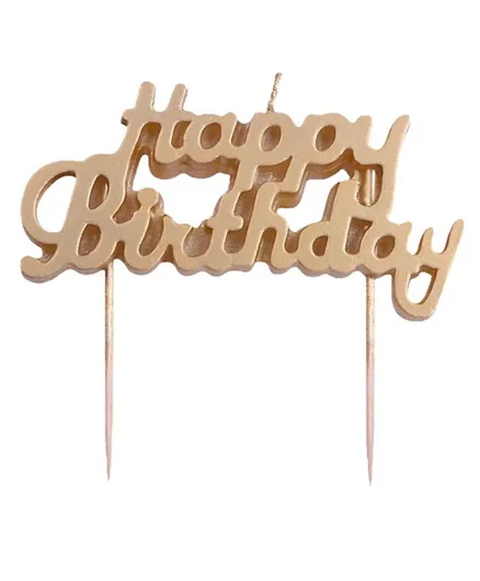 Highland – Gold Happy Birthday Candle Cake Topper